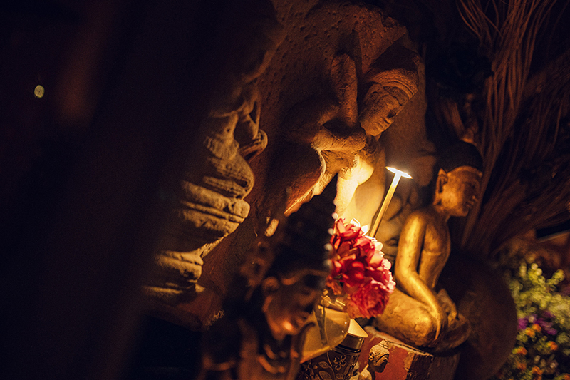 "12th Century Angkor Wat style Khmer stone Buddha statue"